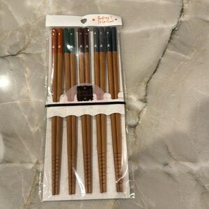 Set of 5 Pairs Japanese Natural Wood Chopsticks